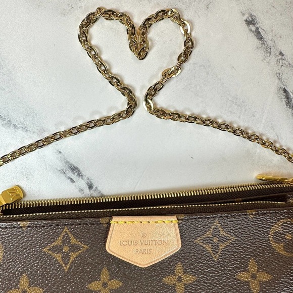 Louis Vuitton Multi Pochette Accessories monogram crossbody 3-bag w/rare Strap - Picture 6 of 16